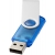 Rotate translucent USB stick 2GB transparant blauw/zilver