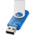 Rotate translucent USB stick 2GB Transparant blauw/ Zilver