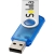 Rotate translucent USB stick 2GB Transparant blauw/ Zilver