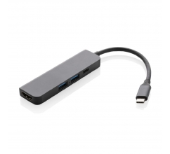 Terra RCS gerecycled aluminium hub met HDMI input bedrukken